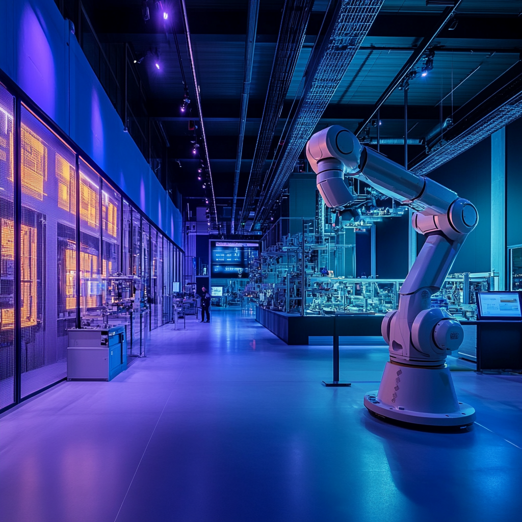 Een dynamische en futuristische scène van Xebia's hoofdkantoor met moderne architectuur en het AWS-logo prominent aanwezig in de lucht. De sfeer is high-tech en visionair, met wolkenkrabbers en digitale elementen die de internationale groei en cloudinnovatie symboliseren. Geen tekst of woorden in de afbeelding.