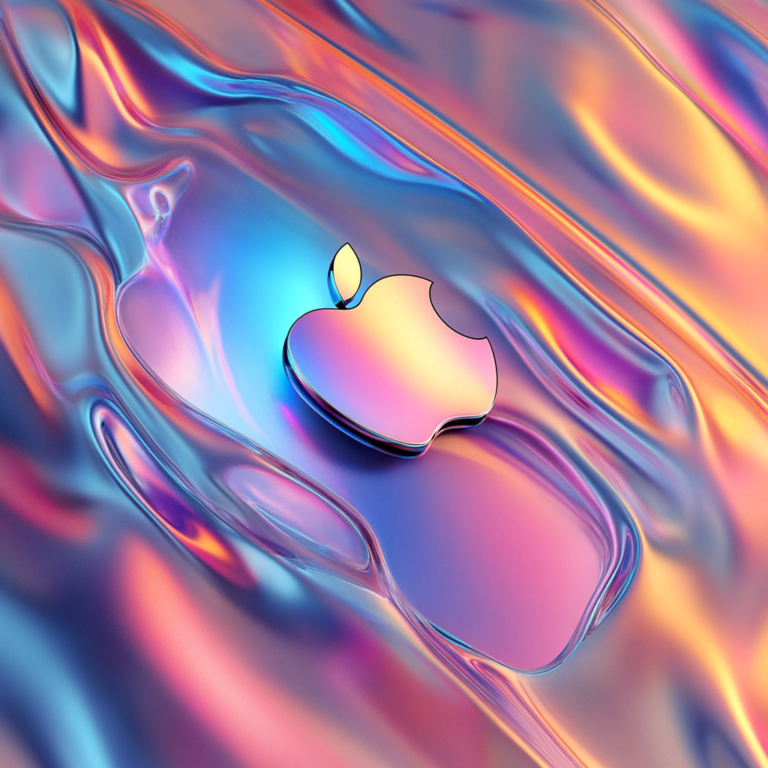 Een futuristische en strakke afbeelding van de nieuwe iPad Mini van Apple met een glanzend metalen ontwerp, omgeven door holografische AI-elementen die de geheime voordelen van kunstmatige intelligentie symboliseren. De achtergrond is minimalistisch en modern, met een lichte schaduw die diepte geeft aan het beeld. Het geheel straalt innovatie en technologie uit, met een gevoel van mysterie en ontdekking. Geen tekst of woorden in de afbeelding.