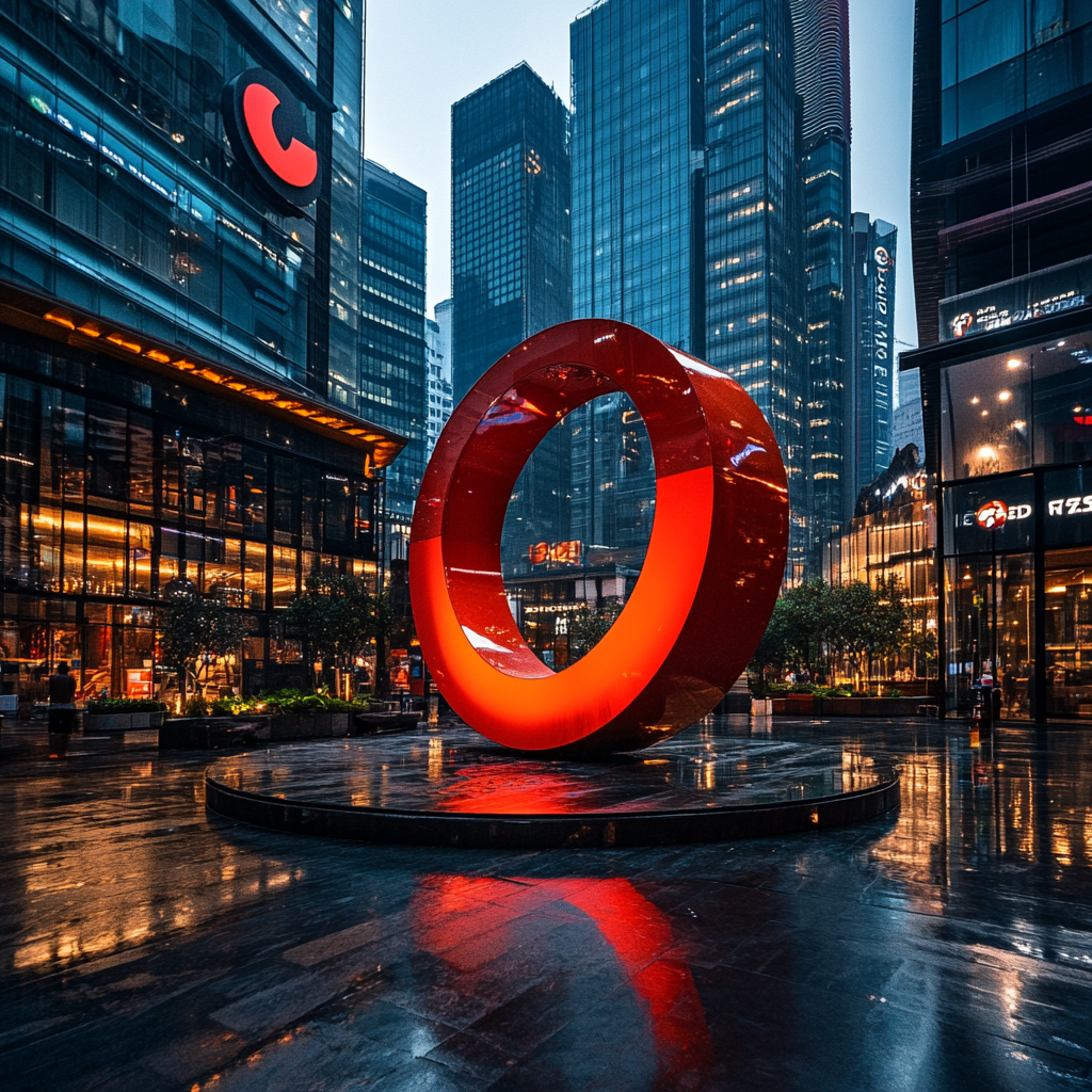 Een dramatische rechtbankscène met prominente figuren uit de cryptocurrency-wereld, zoals Anthony Scaramucci en advocaten in intense discussie. De sfeer is gespannen en geladen met juridische documenten verspreid over een tafel. De setting is een moderne rechtszaal met hoge ramen en een groot logo van FTX op de achtergrond. Geen tekst of woorden in de afbeelding.