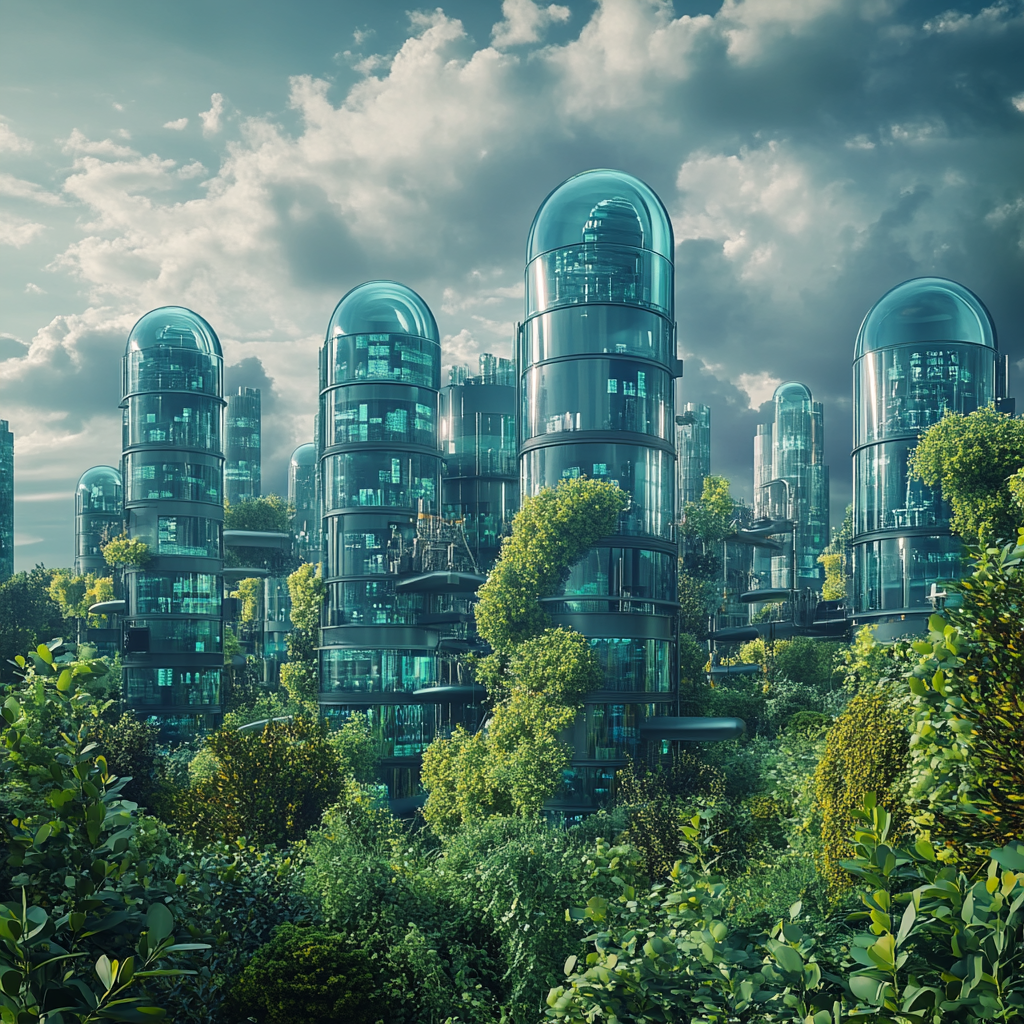 Een modern, futuristisch laboratorium met kwantumcomputers die krachtig stralen, symboliserend de sprong naar real-world toepassingen. Geavanceerde technologieën worden weergegeven met holografische schermen en complexe netwerken. De sfeer is innovatief en high-tech, met een focus op de samensmelting van wetenschap en praktische toepasbaarheid. Geen tekst of woorden in de afbeelding.