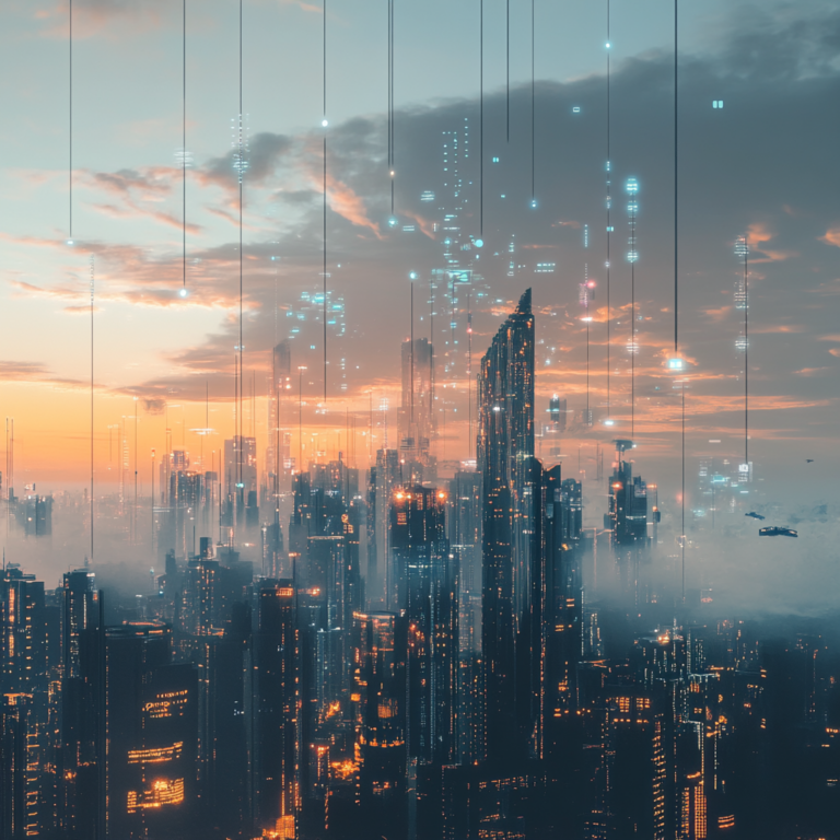 Een futuristisch industrieel landschap in Zuid-Korea, met geavanceerde technologische faciliteiten en elektrische voertuigen in productie. Helder verlichte fabrieken met innovatieve apparatuur, omgeven door groene bossen en een blauwe lucht. De sfeer straalt vooruitgang en duurzaamheid uit, met een gevoel van strategische investering en economisch herstel. Geen tekst of woorden in de afbeelding.