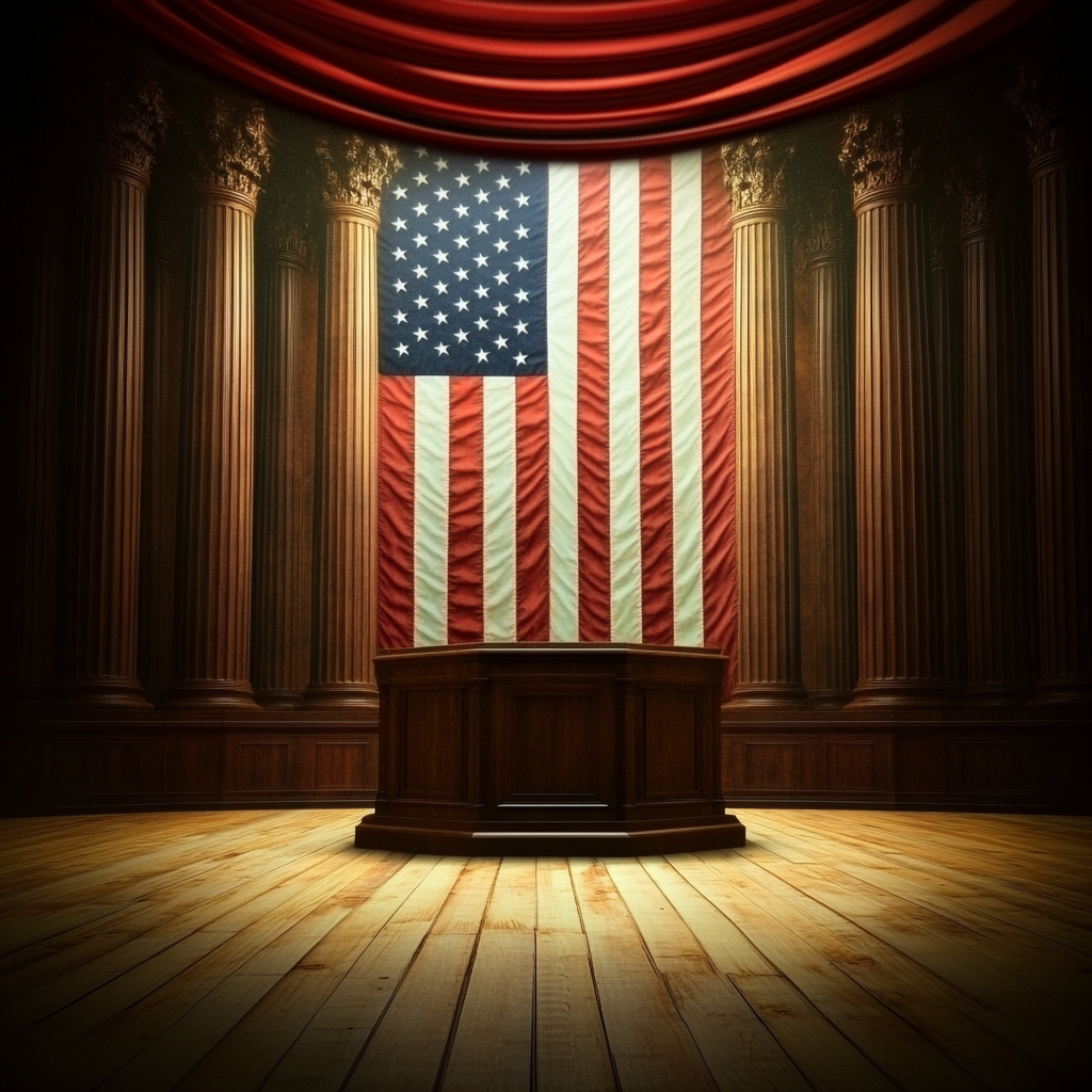 Een dramatische en visueel boeiende scène waarin de nieuwe Nintendo Switch wordt onthuld. De setting is een futuristische showroom met opvallende verlichting en high-tech displays. De Switch zelf is prominent in beeld, met neonlichten die de contouren accentueren. Rondom staan mensen in verwondering, sommige maken foto's met hun smartphones. De sfeer is vol anticipatie en innovatie. Geen tekst of woorden in de afbeelding.