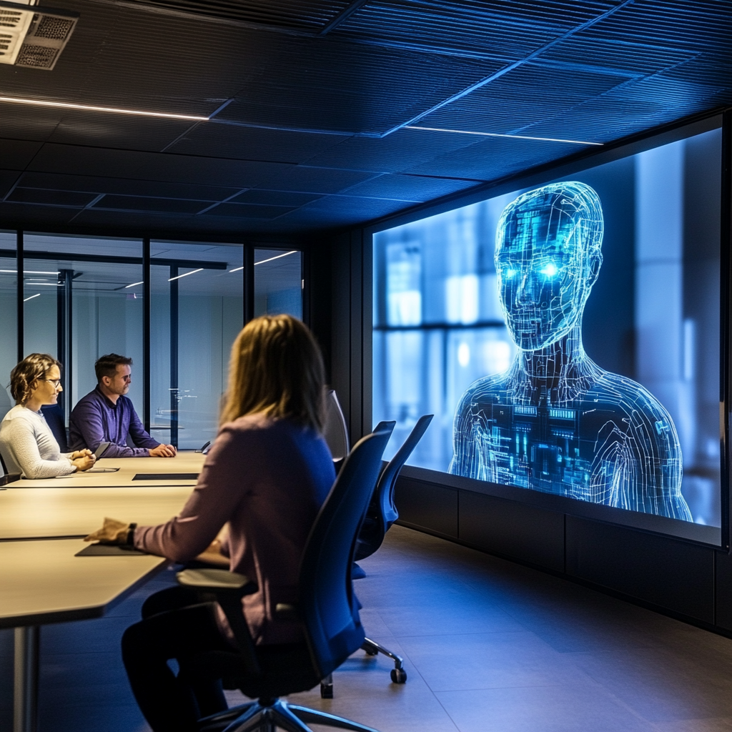 Een industriële fabriek in China die langzaam leegloopt, met een kalme maar desolate sfeer. De zon gaat onder, wat een oranje gloed over de faciliteit werpt. Het gebouw heeft een moderne architectuur met tech-gerelateerde elementen. Er zijn mensen die dozen en machines verplaatsen, wat een gevoel van verandering en transitie creëert. Geen tekst of woorden in de afbeelding.