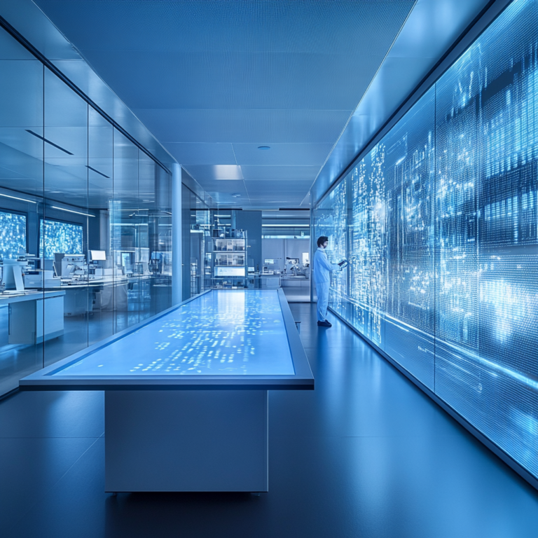 Een levendige en dynamische scène die de fusie van grote bedrijven in de technologie-industrie vertegenwoordigt. Voorstelbare beelden van moderne kantoorgebouwen, creatieve teams die samenwerken, en een sfeer van innovatie en groei. Heldere kleuren en een futuristische stijl benadrukken de vooruitgang en invloed van technologie in de zakelijke wereld. Geen tekst of woorden in de afbeelding.