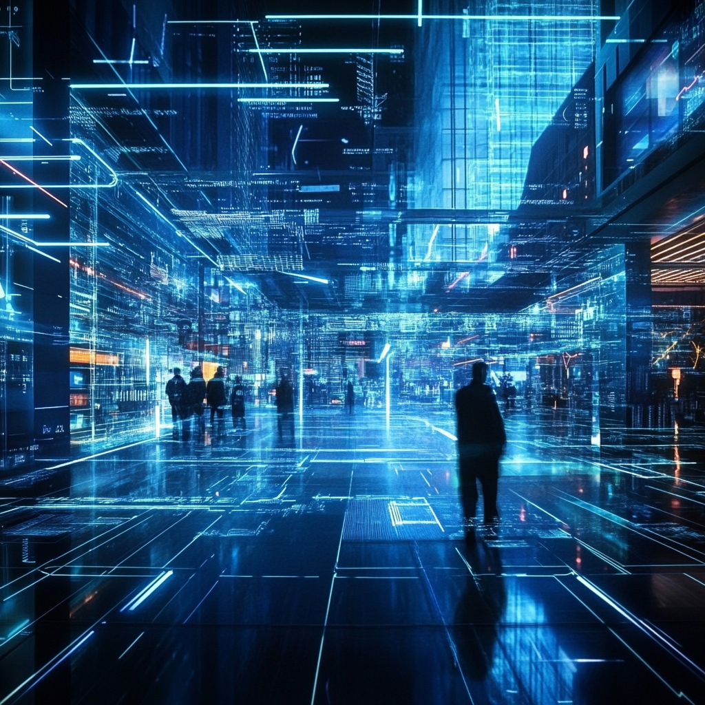 Een indrukwekkende scène van de Andoya Spaceport in de ijzige Arctische regio van Noorwegen, met een Amerikaanse raket die klaar staat voor lancering. De omgeving is omgeven door besneeuwde bergen en een helder noorderlicht dat de nachtelijke hemel verlicht. Technici in winterkleding controleren de raket, terwijl een gevoel van opwinding en innovatie in de lucht hangt. De illustratie toont een samensmelting van technologie en natuur, zonder tekst of woorden in de afbeelding.