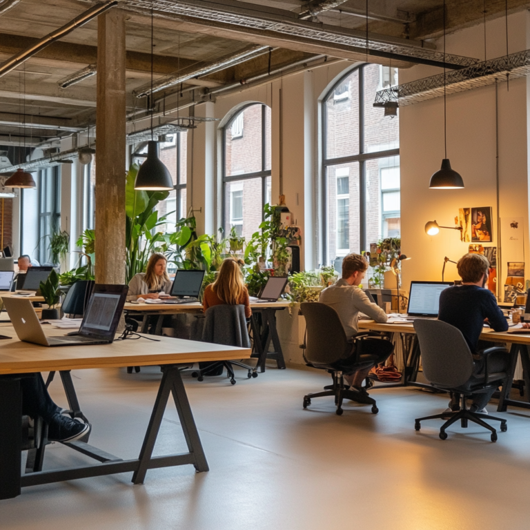 Een moderne vergaderzaal uitgerust met de Logitech Rally Camera Streamline Kit. De ruimte is strak en futuristisch ingericht, met een centrale tafel en meerdere schermen die videoconferencing tonen. De camera bevindt zich op de voorgrond, stijlvol en compact, met een focus op zijn geavanceerde PTZ-functies. De sfeer is professioneel en innovatief, met subtiele verlichting en een kleurpalet van blauwgrijstinten. Geen tekst of woorden in de afbeelding.