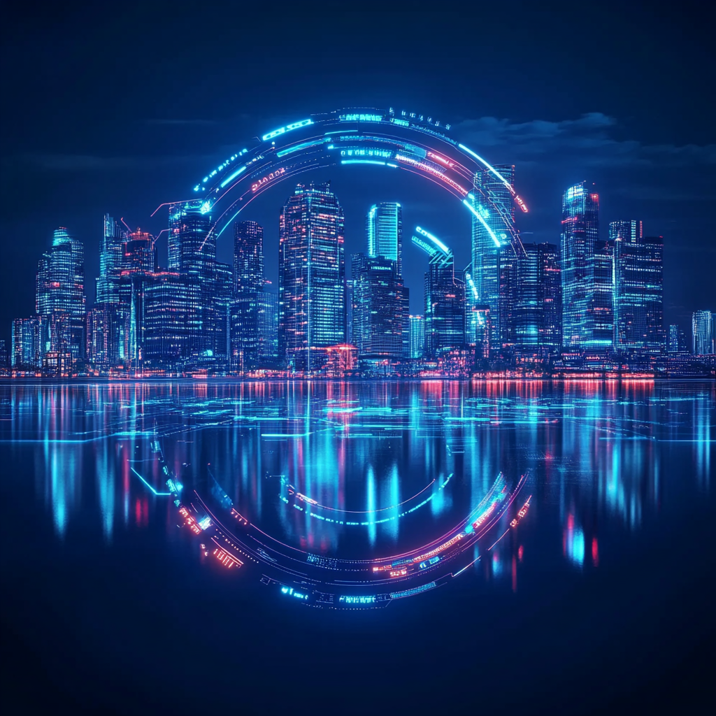 Een dramatische scène van een beursvloer, met rode dalende pijlen en een grote schermdisplay met de dalende aandelenkoers van Infosys. Het gezicht van een bezorgde investeerder die naar de schermen kijkt. De sfeer is gespannen en energiek, met een gevoel van urgentie en onzekerheid in de lucht. Geen tekst of woorden in de afbeelding.