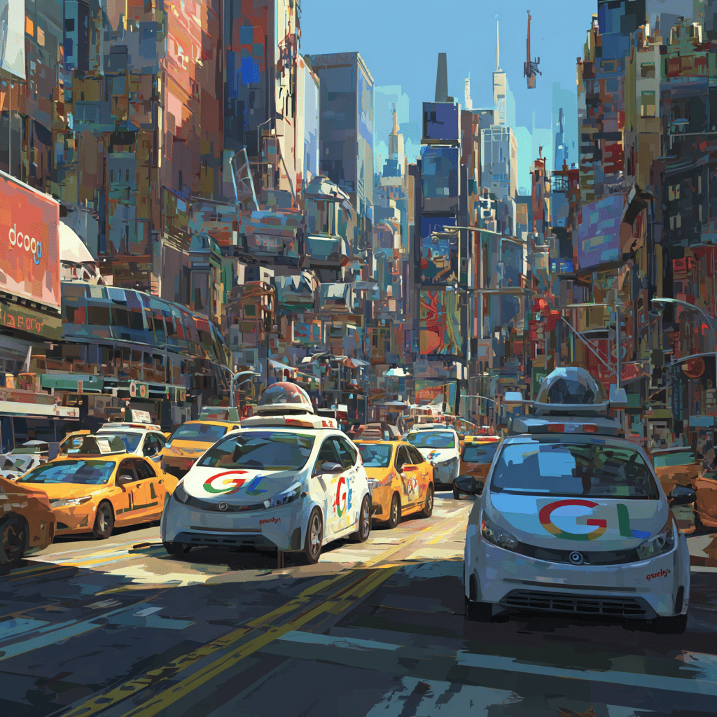 Zelfrijdende Google-auto's veroveren chaos New York!
