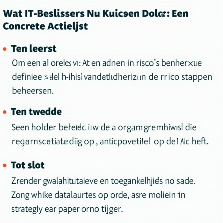 Wat IT-Beslissers Nu Kunnen Doen: Een Concrete Actielijst